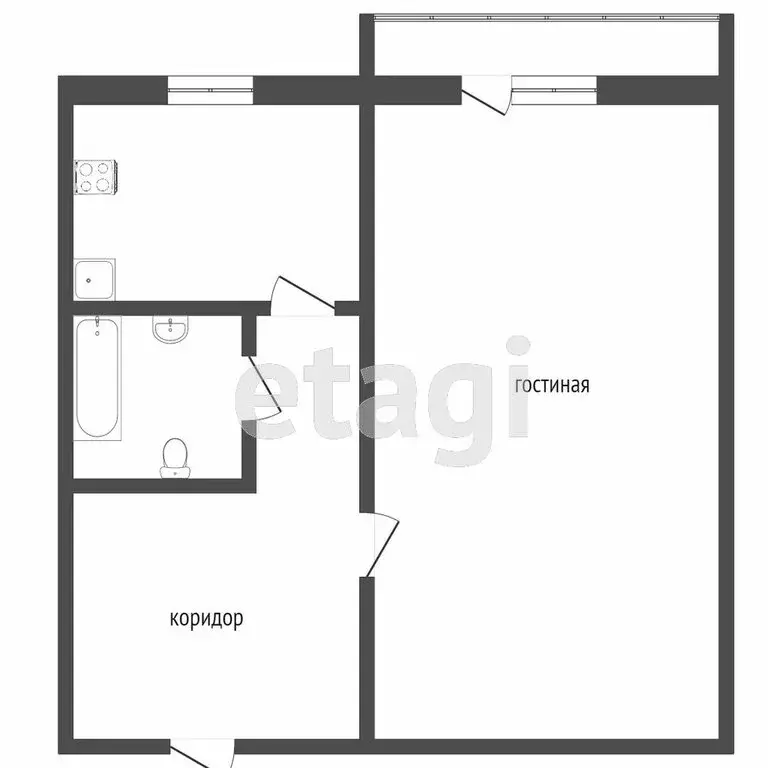 1-комнатная квартира: Заводоуковск, Советская улица, 10 (31.3 м) - Фото 1