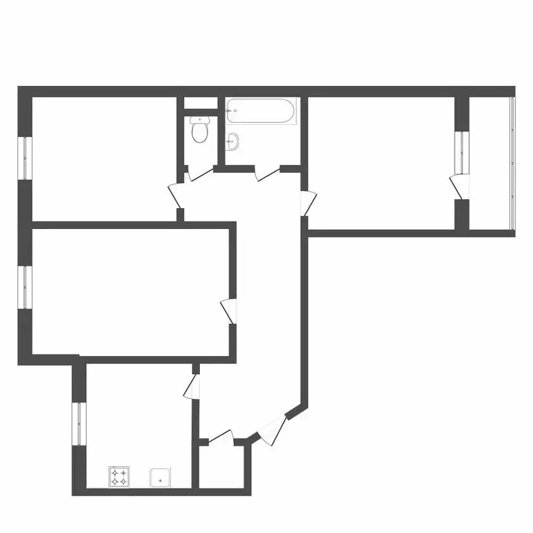 3-комнатная квартира: Тюмень, улица Домостроителей, 18 (65.1 м) - Фото 1