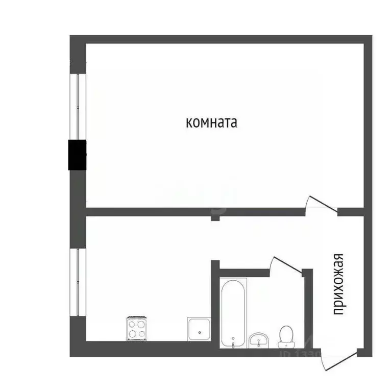 1-к кв. Кемеровская область, Кемерово Мирная ул., 6 (30.5 м) - Фото 2