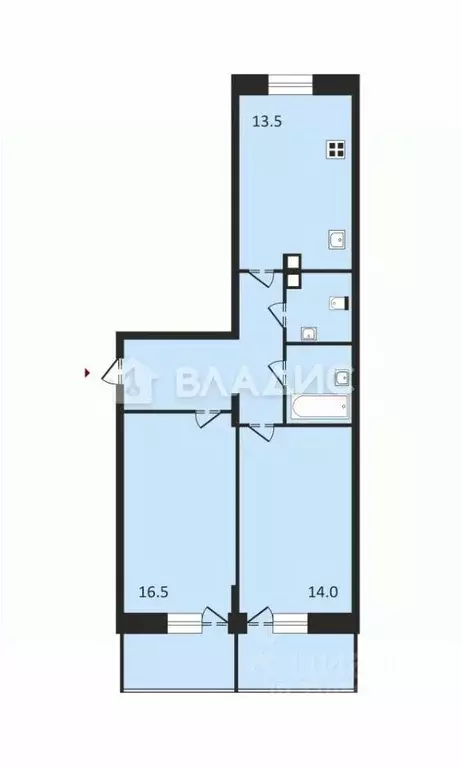 2-к кв. Владимирская область, Владимир ул. Нижняя Дуброва, 47к1 (61.7 ... - Фото 1