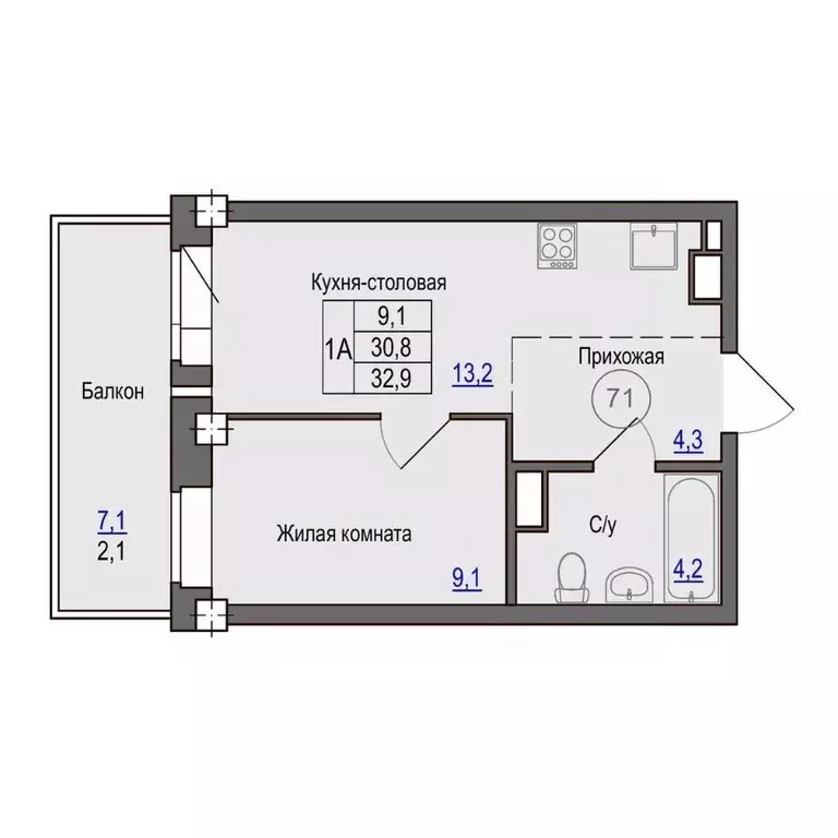 1-к кв. Псковская область, Псковский район, Завеличенская волость, д. ... - Фото 0