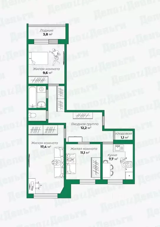 3-к кв. Кировская область, Киров ул. Красина, 5 (65.4 м) - Фото 1