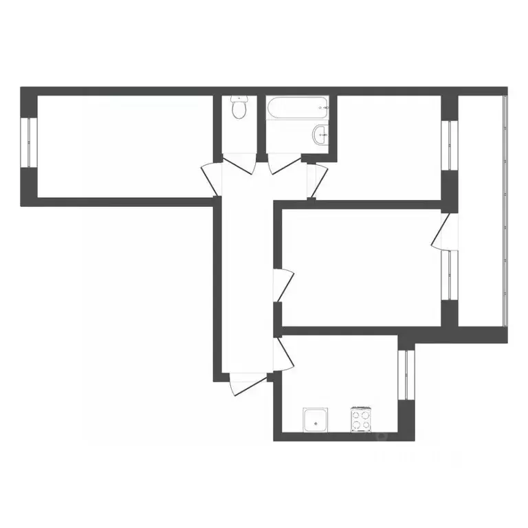 3-к кв. Тюменская область, Тюмень Депутатская ул., 129 (59.0 м) - Фото 1