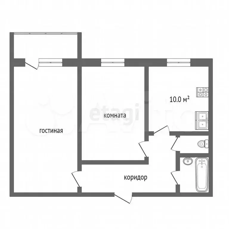 2-к. квартира, 49,9 м, 7/9 эт. - Фото 0