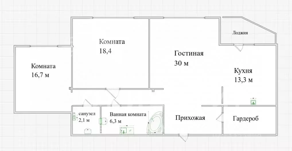 3-к кв. Свердловская область, Екатеринбург ул. Ключевская, 15 (105.4 ... - Фото 1