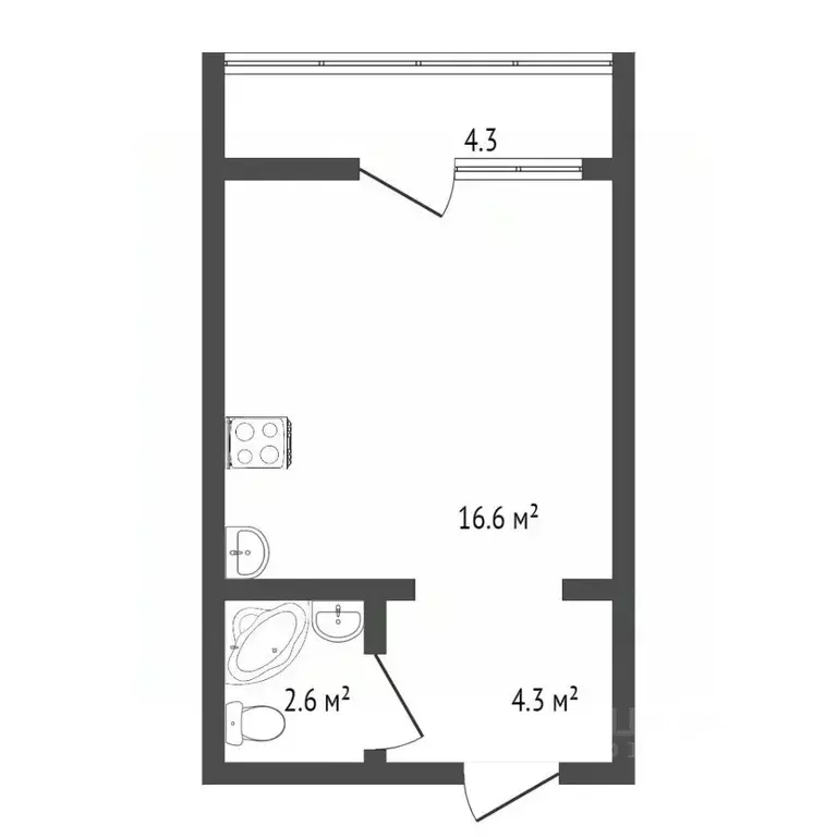 Студия Амурская область, Благовещенский район, с. Чигири ул. Красная, ... - Фото 2