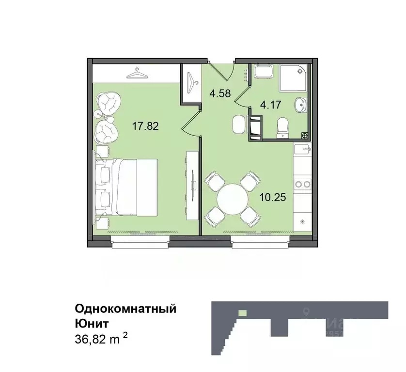 1-к кв. Санкт-Петербург Витебский просп., 99к1 (37.0 м) - Фото 0