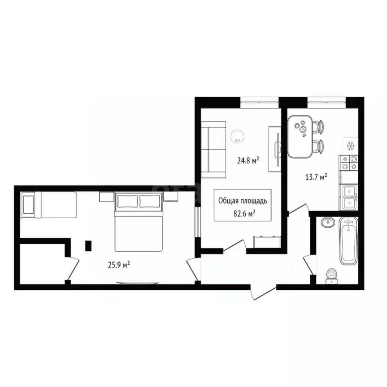 2-к кв. Новосибирская область, Бердск Изумрудный городок, 13 (82.6 м) - Фото 2