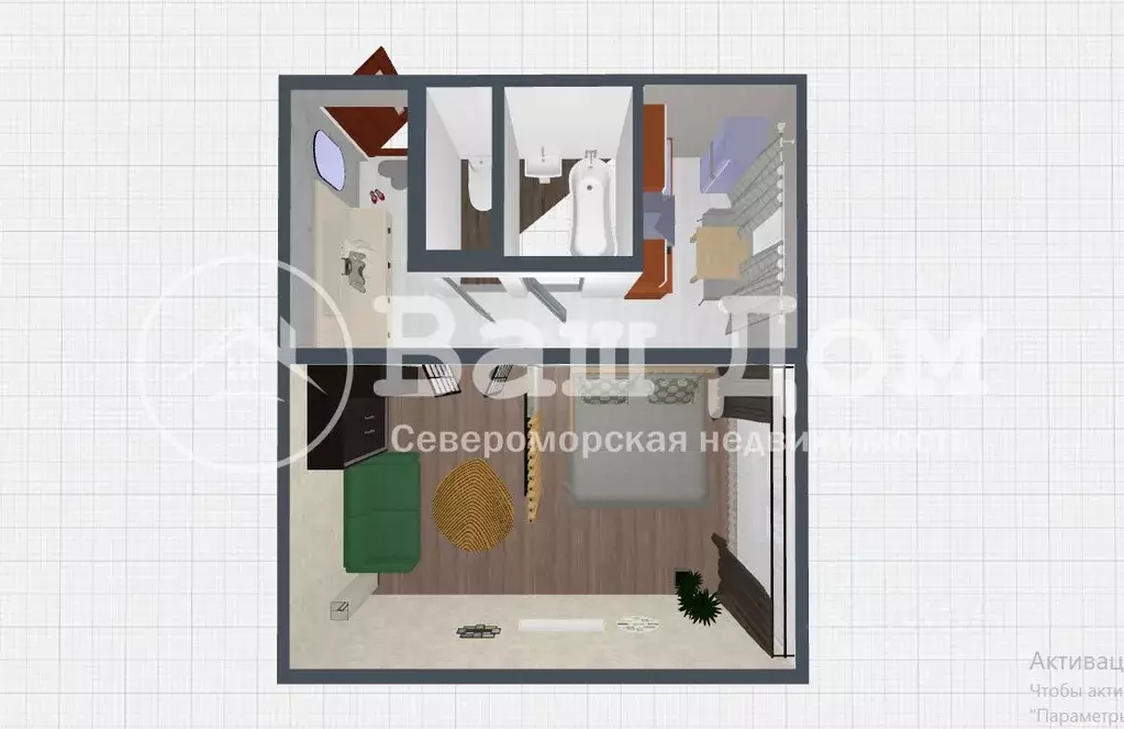 1-к кв. Мурманская область, Североморск ул. Колышкина, 1 (30.6 м) - Фото 0