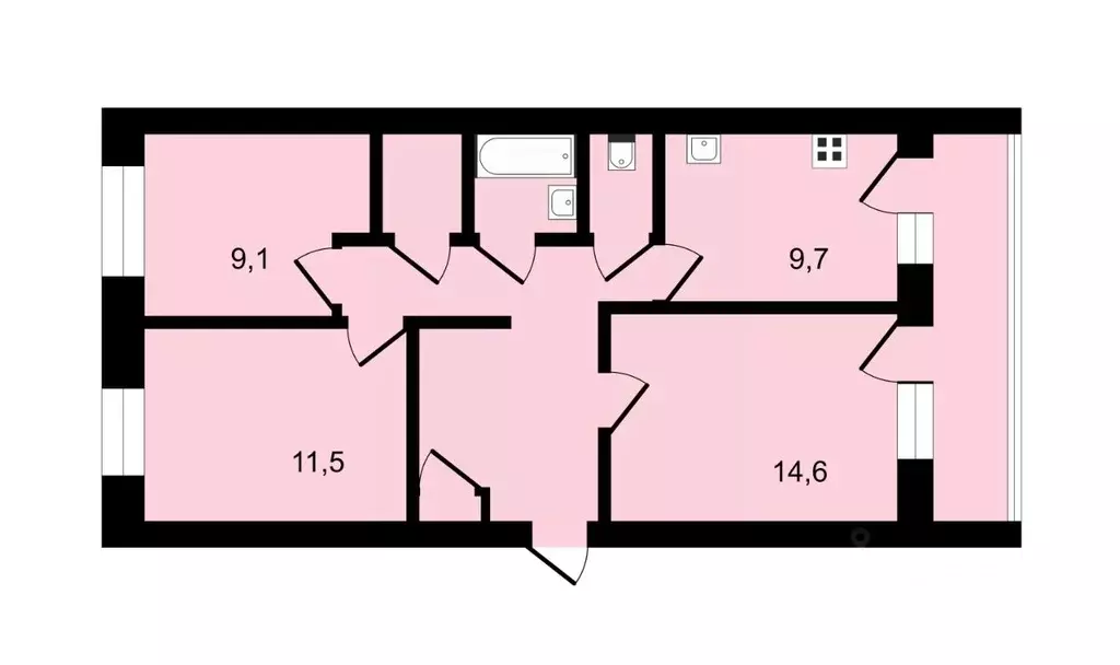 3-к кв. Владимирская область, Владимир просп. Ленина, 2 (63.3 м) - Фото 1