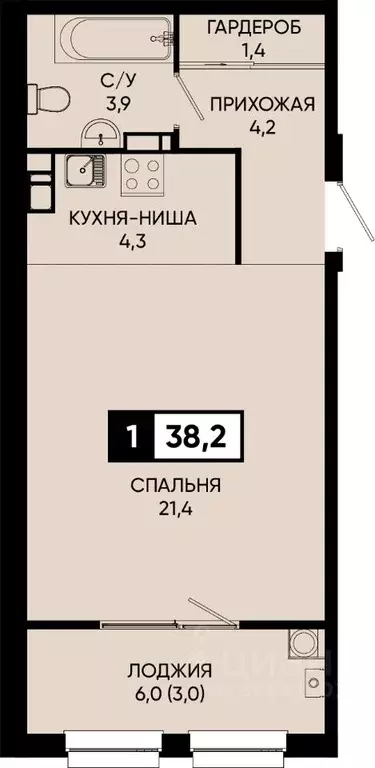 1-к кв. Ставропольский край, Кисловодск городской округ, пос. ... - Фото 1