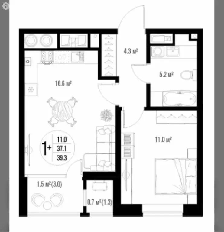 1-комнатная квартира: Астрахань, улица Ахшарумова, 25 (39.3 м) - Фото 1