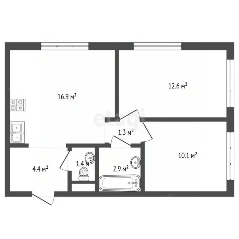 2-к кв. Москва Перовское ш., 2к3 (49.4 м) - Фото 2