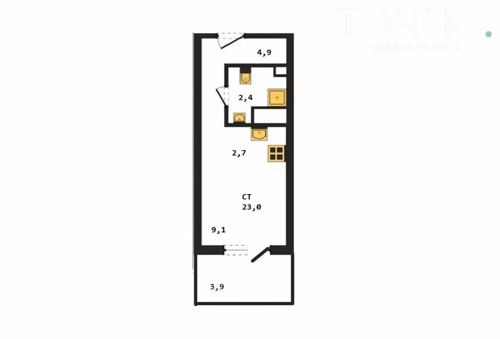 Квартира-студия: село Засечное, микрорайон Город Спутник, жилой ... - Фото 1