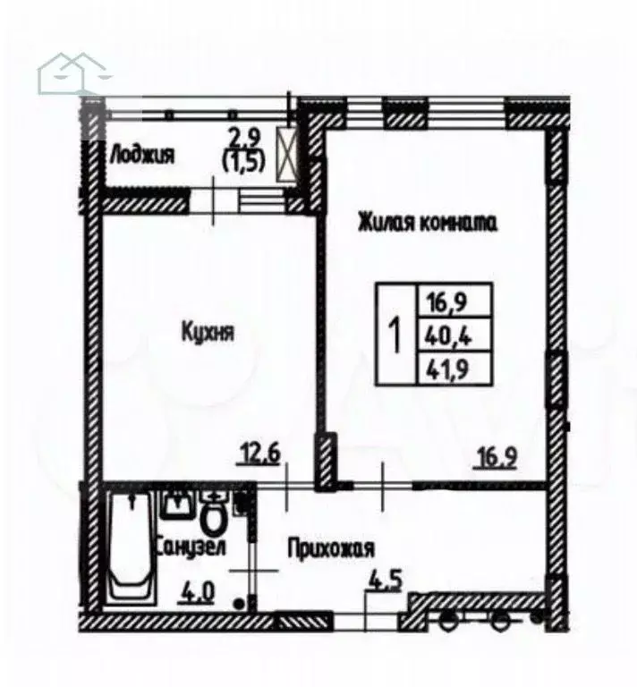 1-к кв. Воронежская область, Воронеж ул. Березовая Роща, 4А (42.0 м) - Фото 1