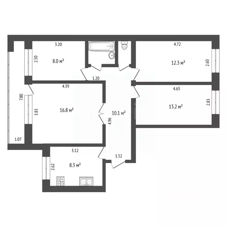 4-к кв. Тюменская область, Тюмень Ставропольская ул., 4 (72.6 м) - Фото 1