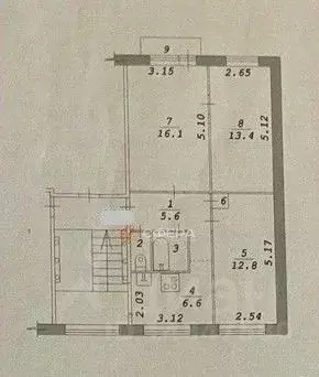 3-к кв. Новосибирская область, Новосибирск Народная ул., 16/1 (58.0 м) - Фото 1