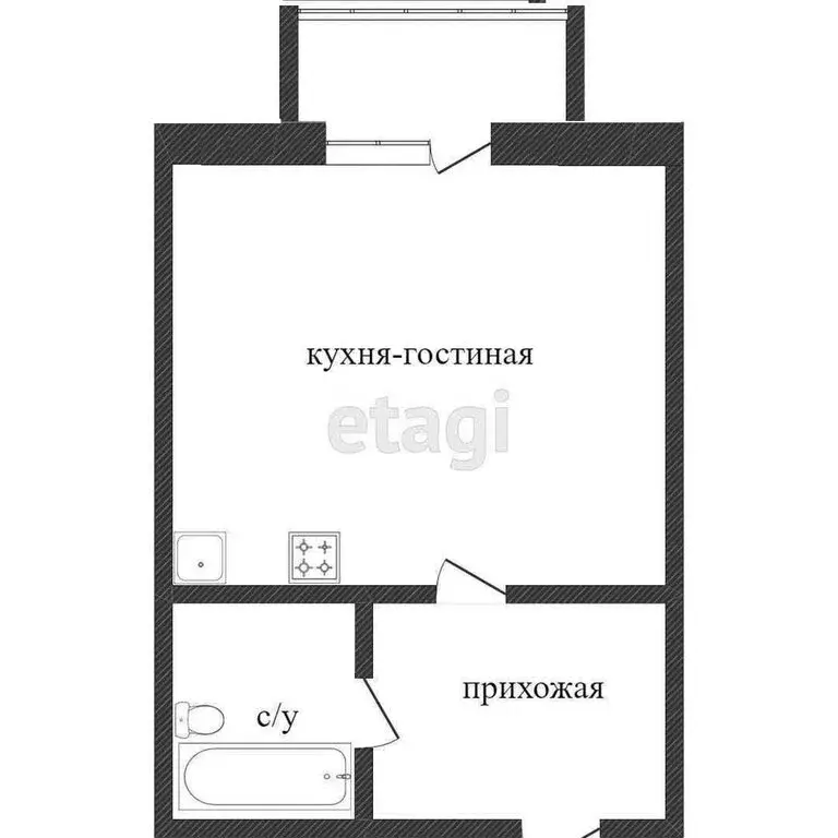 Квартира-студия: Абакан, улица Некрасова, 23Б (22.6 м) - Фото 1