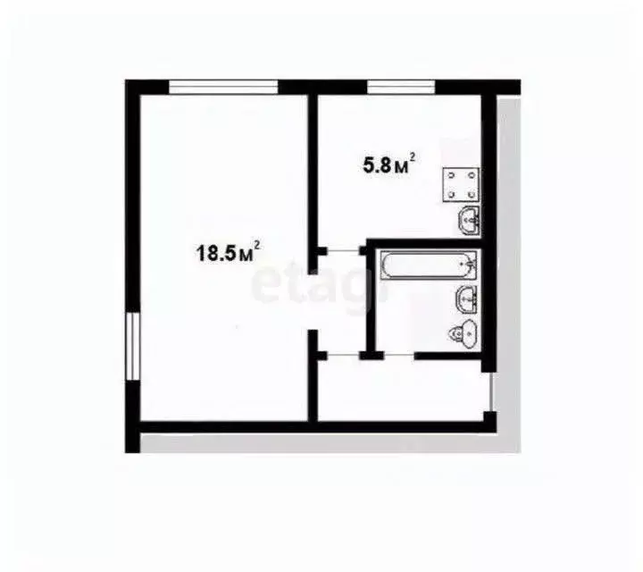 1-к кв. Татарстан, Пестречинский район, Богородское с/пос, д. Куюки, ... - Фото 1