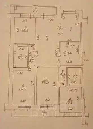 5-к кв. Красноярский край, Красноярск ул. Алексеева, 107 (169.8 м) - Фото 1