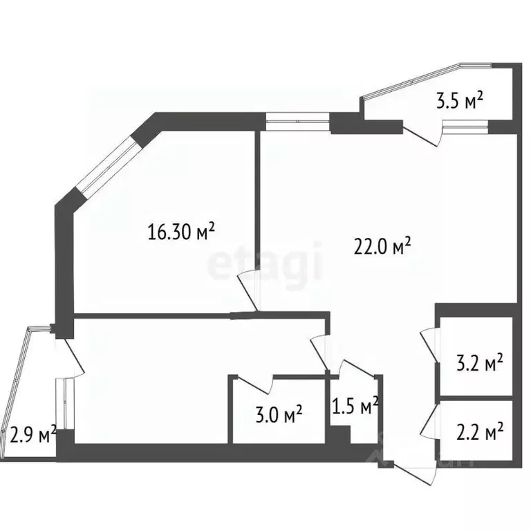 3-к кв. Воронежская область, Воронеж ул. Историка Костомарова, 48А ... - Фото 1