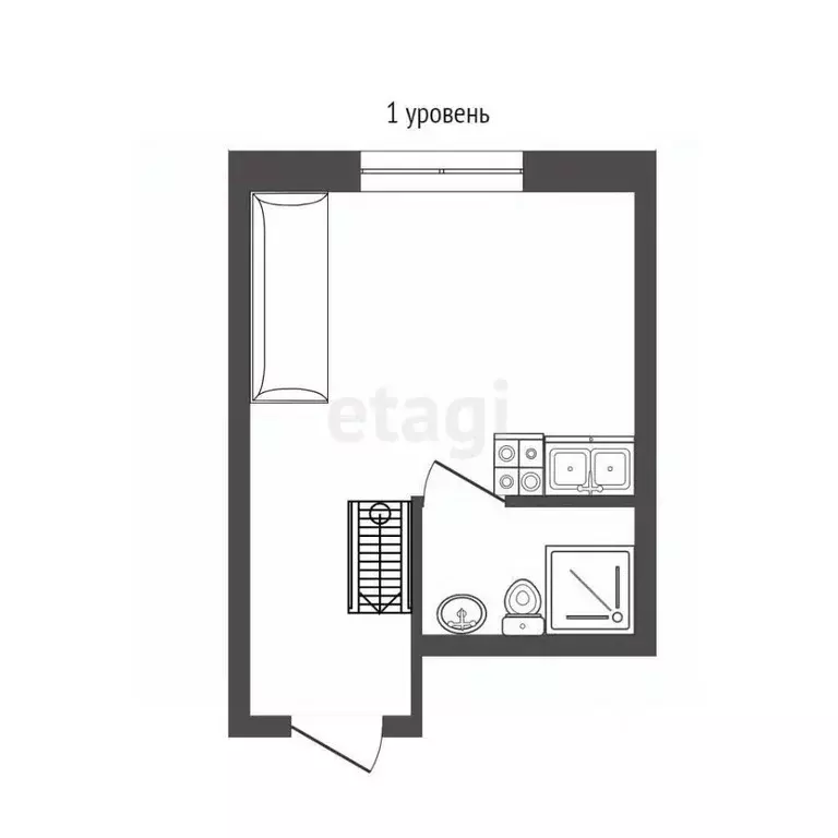 Студия Москва ул. 2-я Энтузиастов, 5к39 (20.4 м) - Фото 1