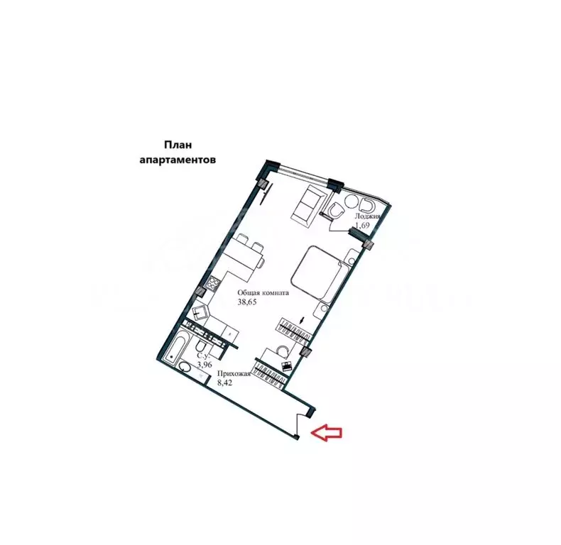 1-комнатная квартира: Севастополь, улица Лётчиков, 10 (54.7 м) - Фото 0