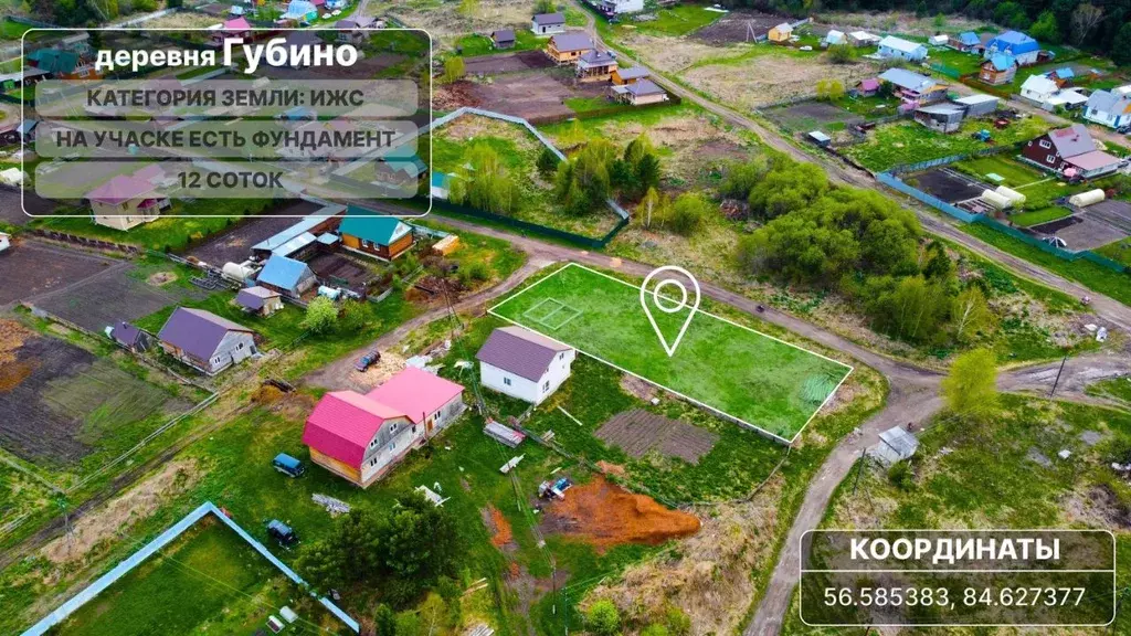 Участок в Томская область, Томский район, д. Губино ул. Березовая ... - Фото 2