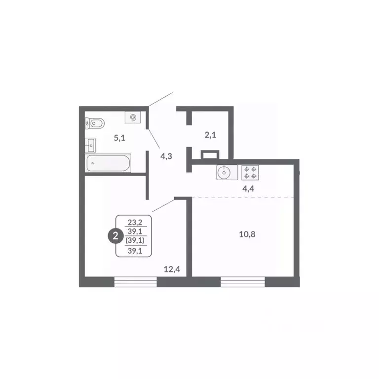 2-к кв. Кировская область, Киров ул. Пушкина, 25 (39.1 м) - Фото 1