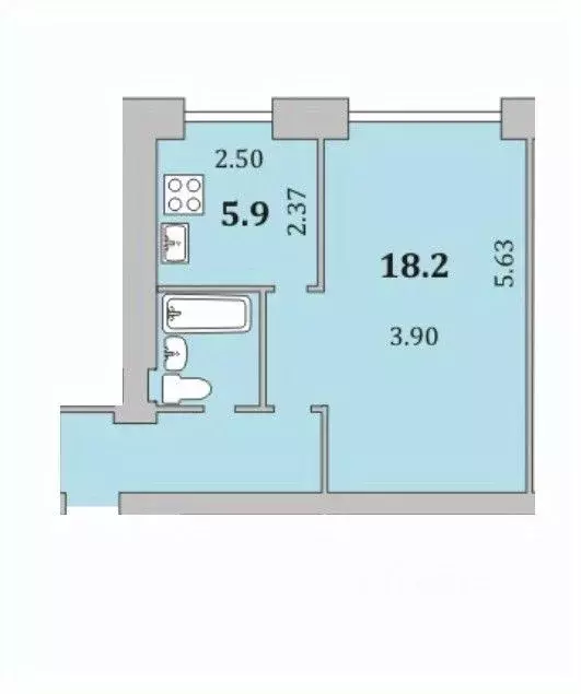 1-к кв. Мурманская область, Мурманск просп. Кирова, 20 (29.0 м) - Фото 2
