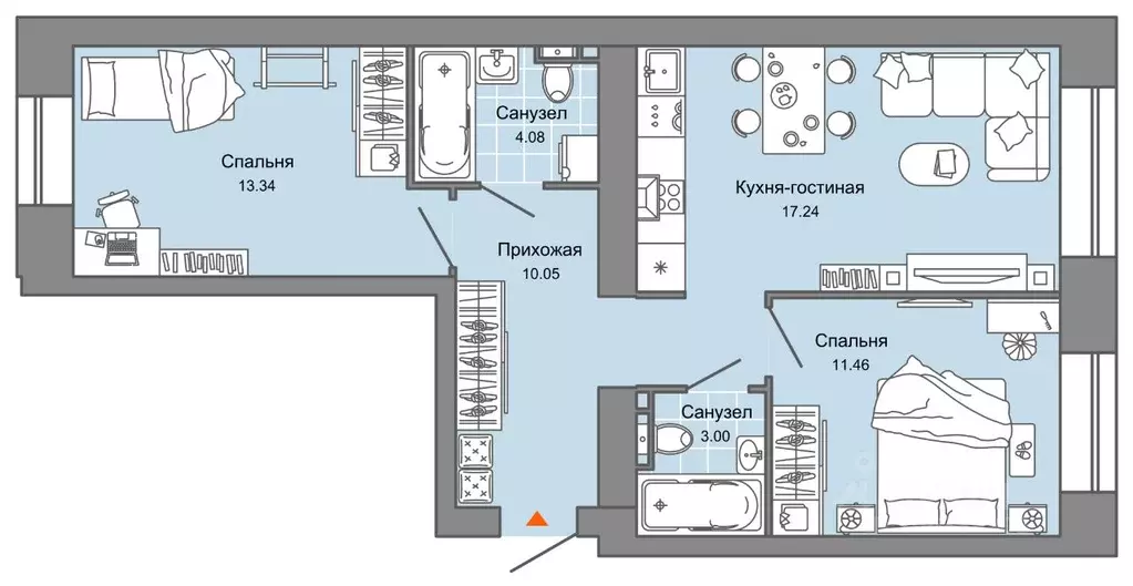 3-к кв. Кировская область, Киров Знак жилой комплекс (59.0 м) - Фото 0