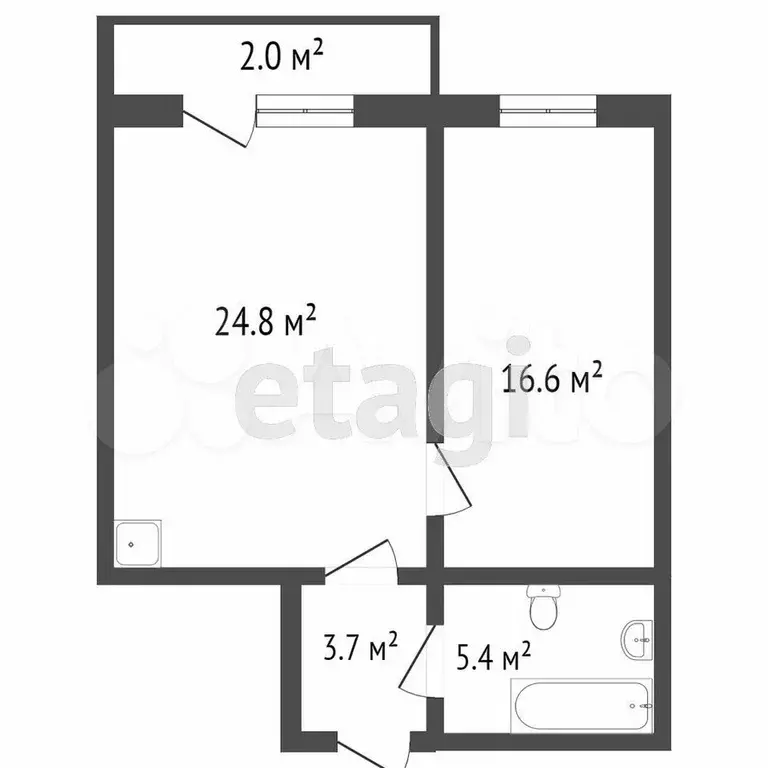 2-к. квартира, 48 м, 5/18 эт. - Фото 0