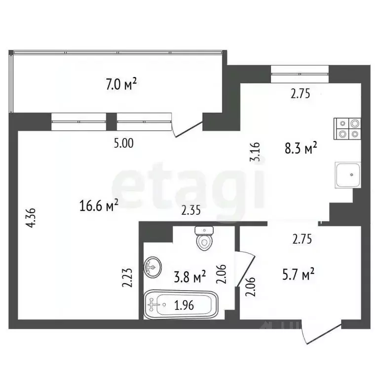 1-к кв. Крым, Евпатория ул. Симферопольская, 2Ч (41.4 м) - Фото 2