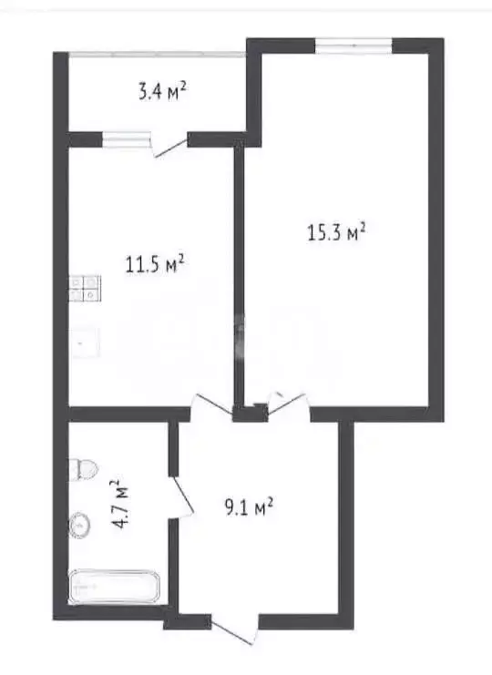 1-комнатная квартира: Воронеж, улица 60-й Армии, 21 (40 м) - Фото 1