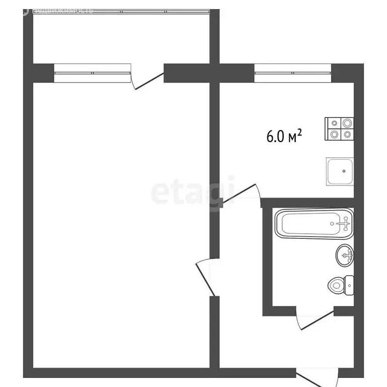 1-комнатная квартира: Нальчик, улица Идарова, 207 (32.2 м) - Фото 0