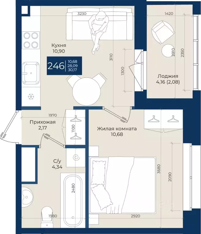 1-к кв. Ленинградская область, Ломоносовский район, Аннинское ... - Фото 1