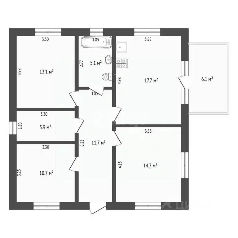 Дом в Тюменская область, Тюмень Изобилие СНТ, ул. Северная (90 м) - Фото 2