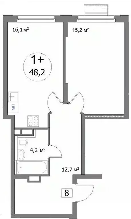 1-к кв. Нижегородская область, Нижний Новгород ул. Сергея Акимова, 50 ... - Фото 1