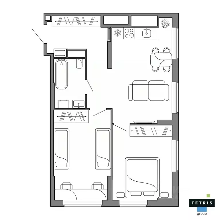 3-к кв. Свердловская область, Екатеринбург Уралмаш жилрайон,  (61.16 ... - Фото 2