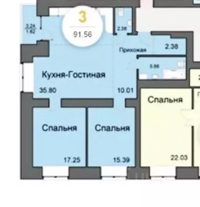 3-к кв. Красноярский край, Красноярск Линейная ул., 122 (89.2 м) - Фото 0