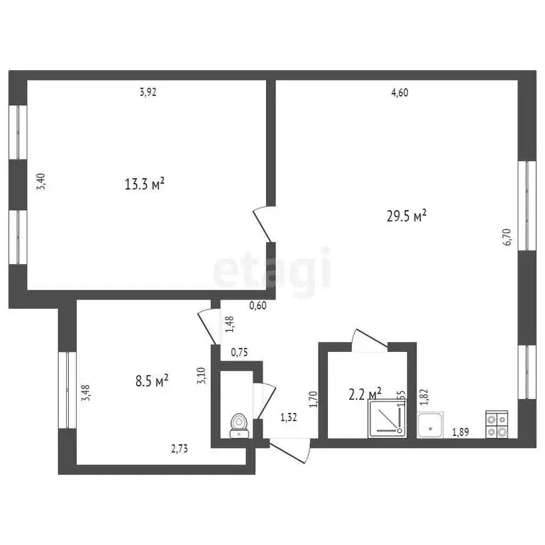 3-комнатная квартира: Брянск, улица Фокина, 50 (53.6 м) - Фото 0