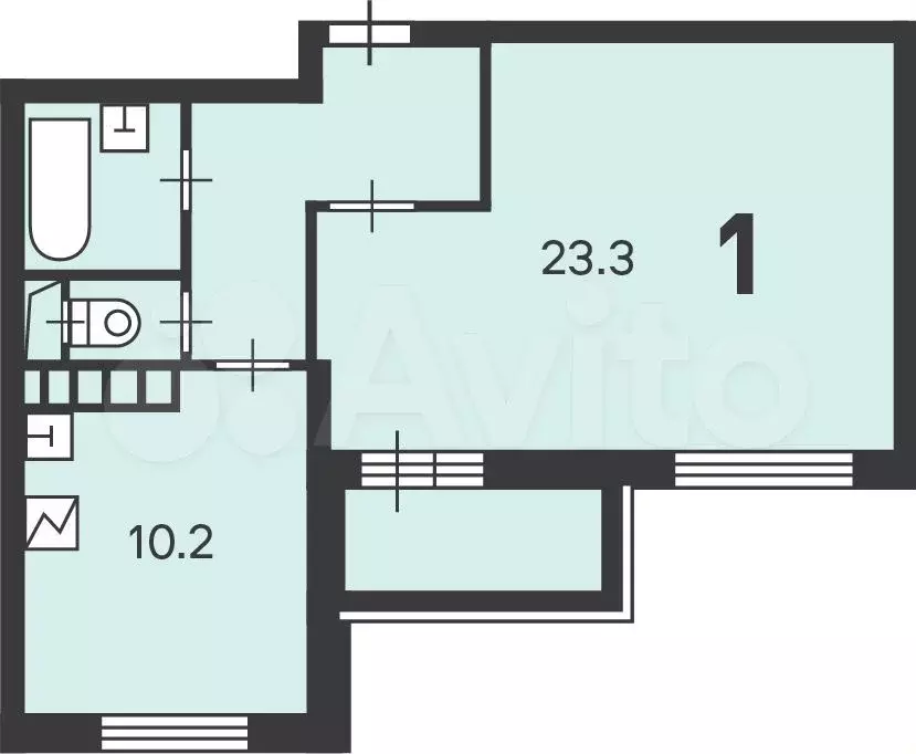 Аукцион: 1-к. квартира, 43,4 м, 14/16 эт. - Фото 1