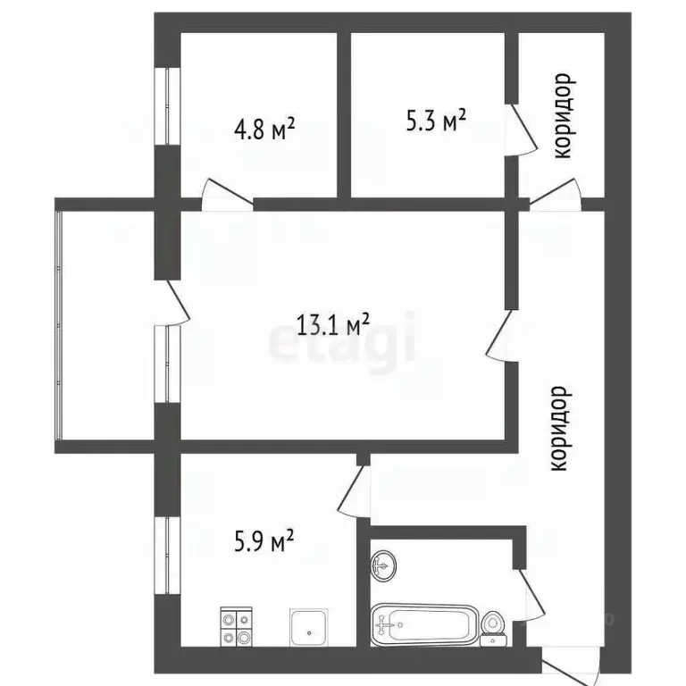2-к кв. Воронежская область, Воронеж ул. Домостроителей, 51 (42.7 м) - Фото 2