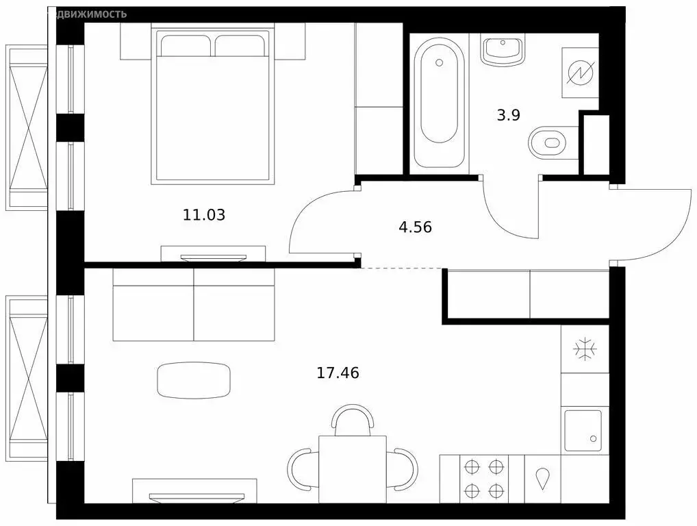 1-комнатная квартира: Улан-Удэ, Советская улица, 6/2 (36.95 м) - Фото 0