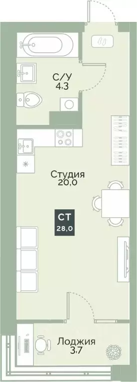 Студия Курганская область, Курган Заозерный жилрайон, Районы-Кварталы ... - Фото 1