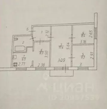 4-к кв. Новгородская область, Великий Новгород Студенческая ул., 13к2 ... - Фото 2