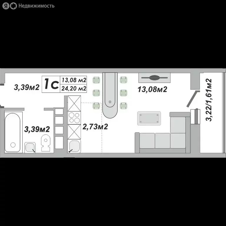 Квартира-студия: Оренбург, улица Юркина, 8 (24 м) - Фото 0