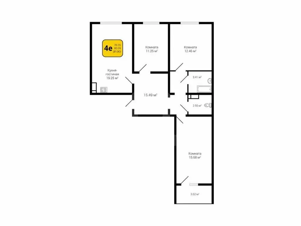 3-комнатная квартира: село Новая Усмань, бульвар Художников, 2Б (82 м) - Фото 1