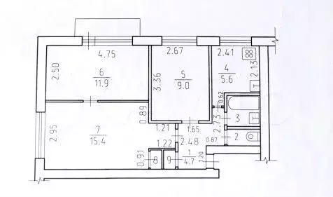 3-к. квартира, 51 м, 4/5 эт. - Фото 0