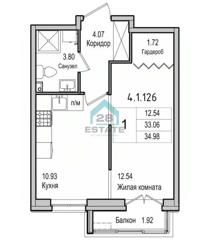 1-к кв. Санкт-Петербург Лесной просп., 23А (34.0 м) - Фото 2